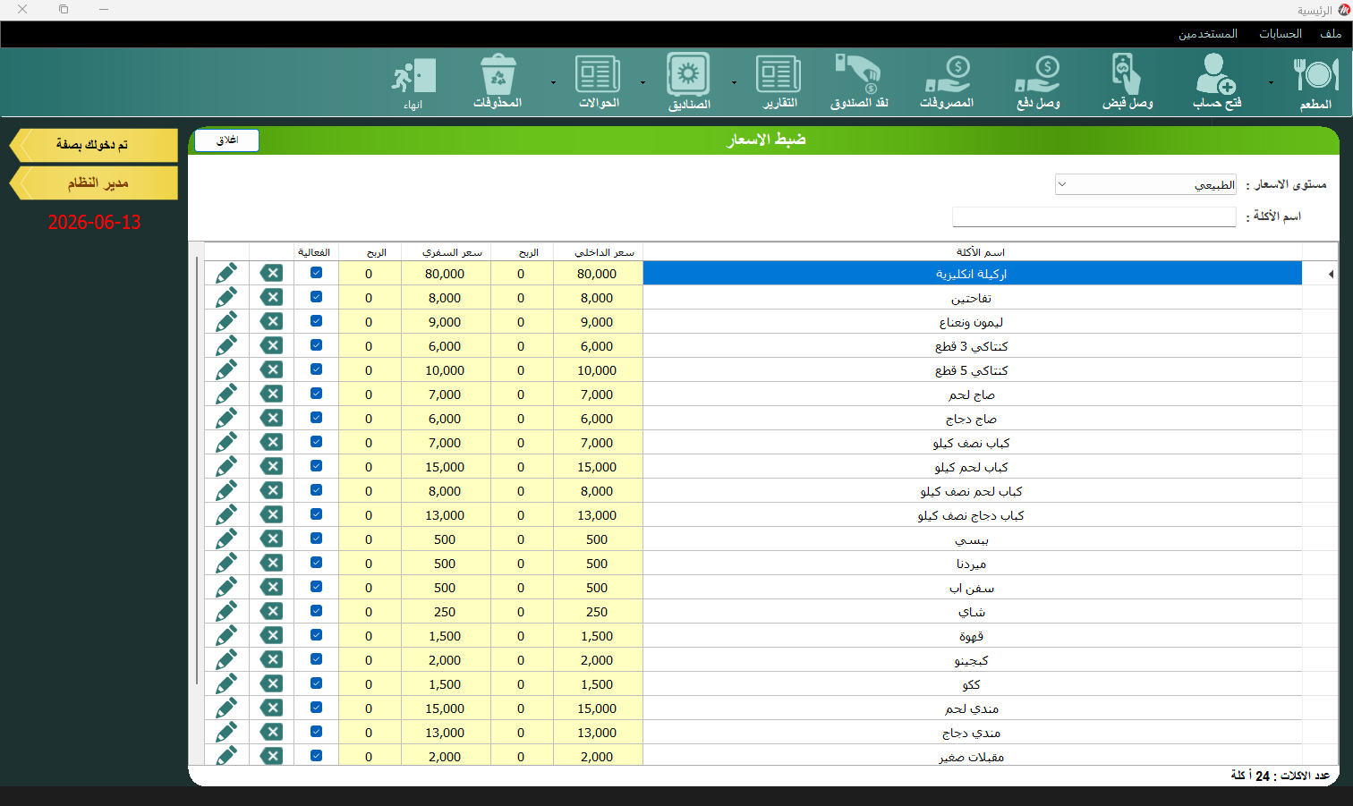 ضبط الأسعار